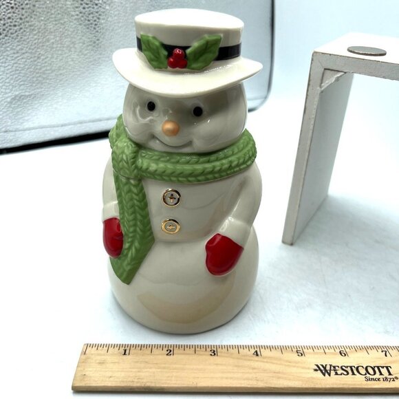 LENOX - Snowman Treat Jar 2 Piece American by Design 7” - Picture 12 of 14